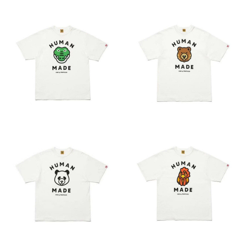 K3OA Spot Goods HUMAN Joint Name Japanese Style Bamboo cotton short sleeve shirt T Shirt Cute print