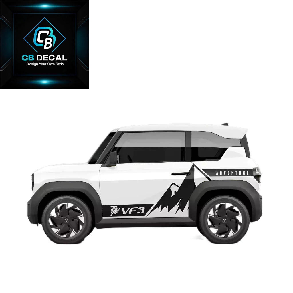 Tem Dán Xe VF3 Adventure - Decal Núi Offroad Dán 2 Bên Sườn Xe Cá Tính, Đơn Giản, Thể Thao