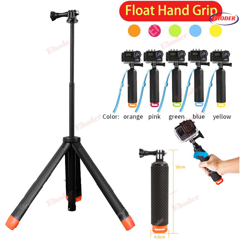 3in1 Nổi Selfie Stick Chân Máy Có Thể Mở Rộng Chân Đế Máy Ảnh Chân Đế Cho GoPro Hành Động 8CM Phao T