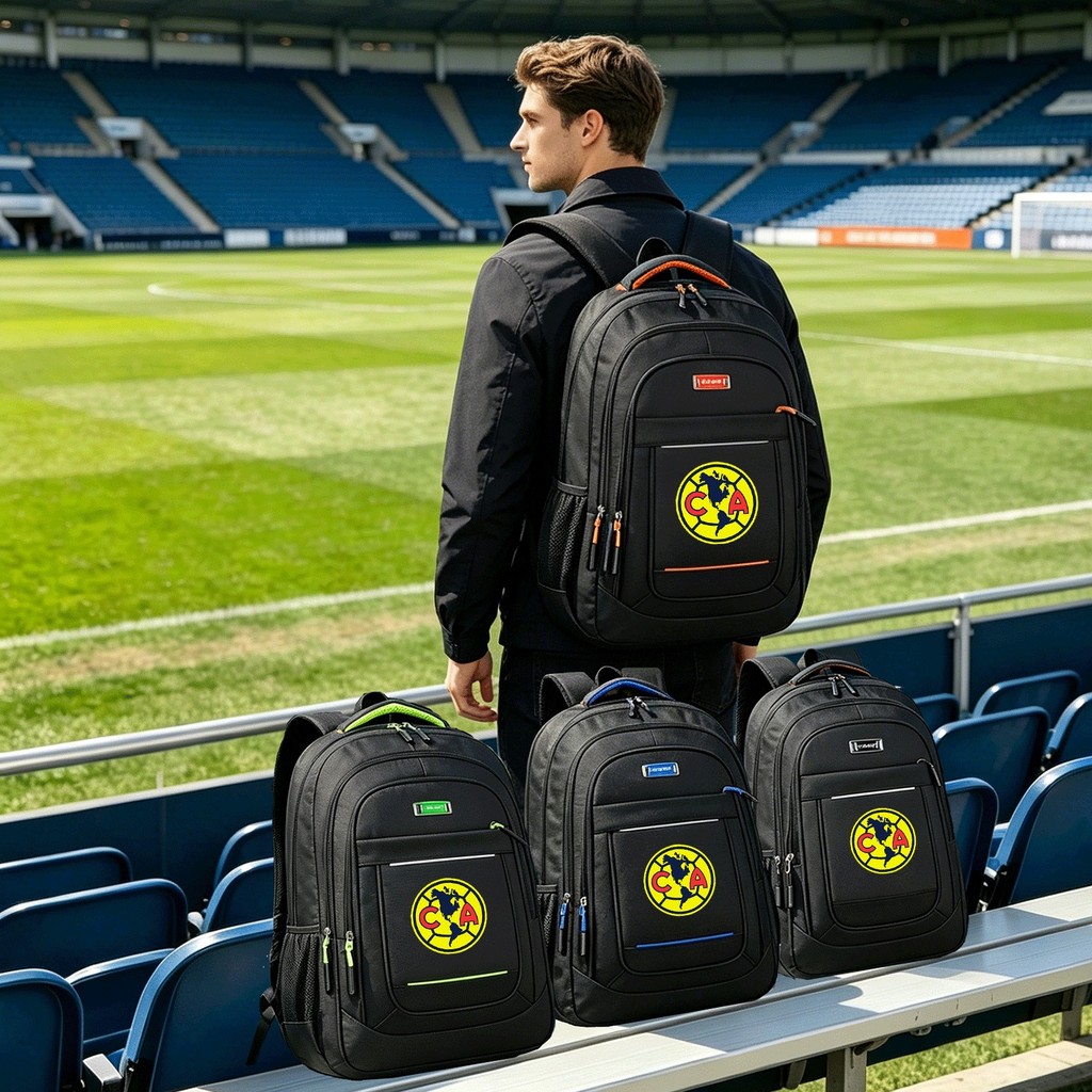 Ba lô học sinh dung lượng lớn in họa tiết Club America phù hợp, thiết kế gia cố Không dễ vỡ, Lớp bề 