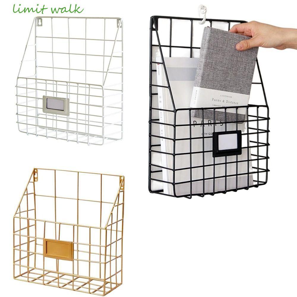 GIỚI HẠN WALK Magazine File Holder, Dễ dàng cài đặt Hộp đựng thư lưới kim loại, Tấm nhãn kinh tế Tre