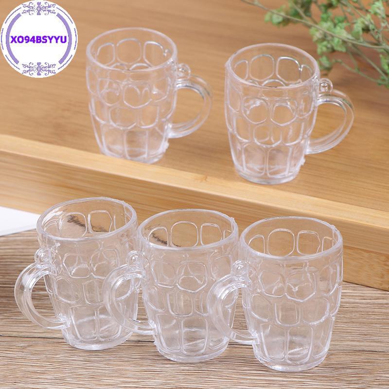 Xo94bsyyu 5 Cái 1: 12 Nhà Búp Bê Thu Nhỏ Phụ Kiện Nhựa Trong Suốt Rượu Bia Cốc VN
