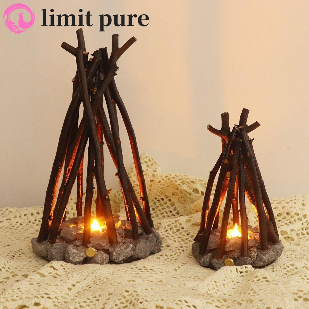 GIỚI HẠN Đèn ngủ LED Bonfire 3D Hiệu ứng ngọn lửa Đơn giản Retro Airbnb Trang trí