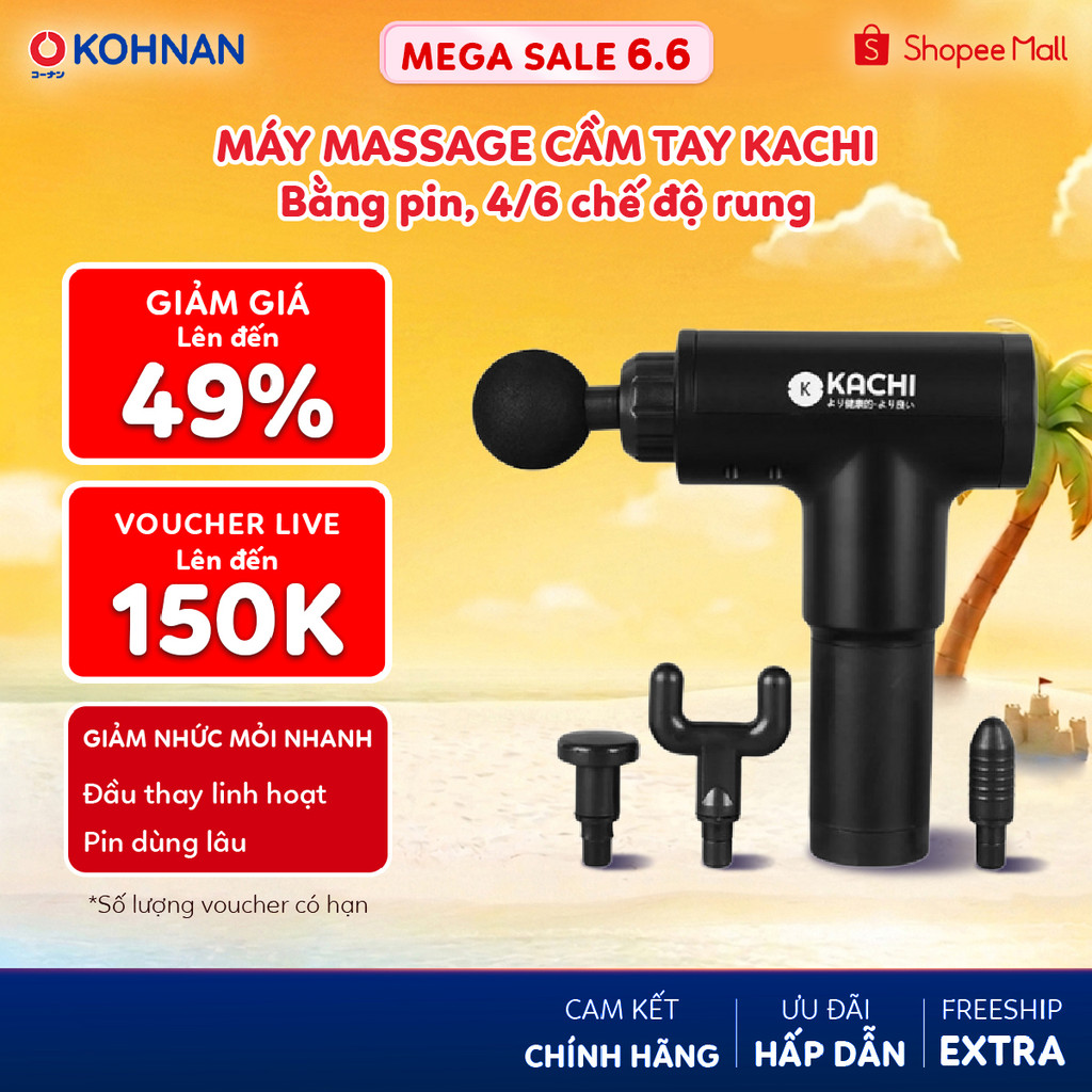 Máy massage cầm tay KACHI bằng pin, 4/6 chế độ rung MK340/MK377