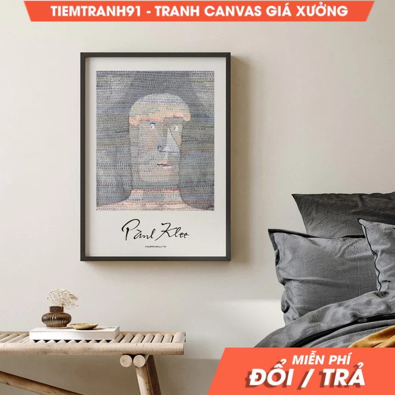 Tranh treo tường, Paul Klee Art Exhibition Poster, Athlete’s Head 1932, Art Decor, tặng kèm đinh tre