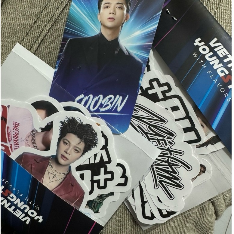 Combo 3 món card Soobin, Sticker idol Rhyder, Soobin, LyLy, Phương Ly….