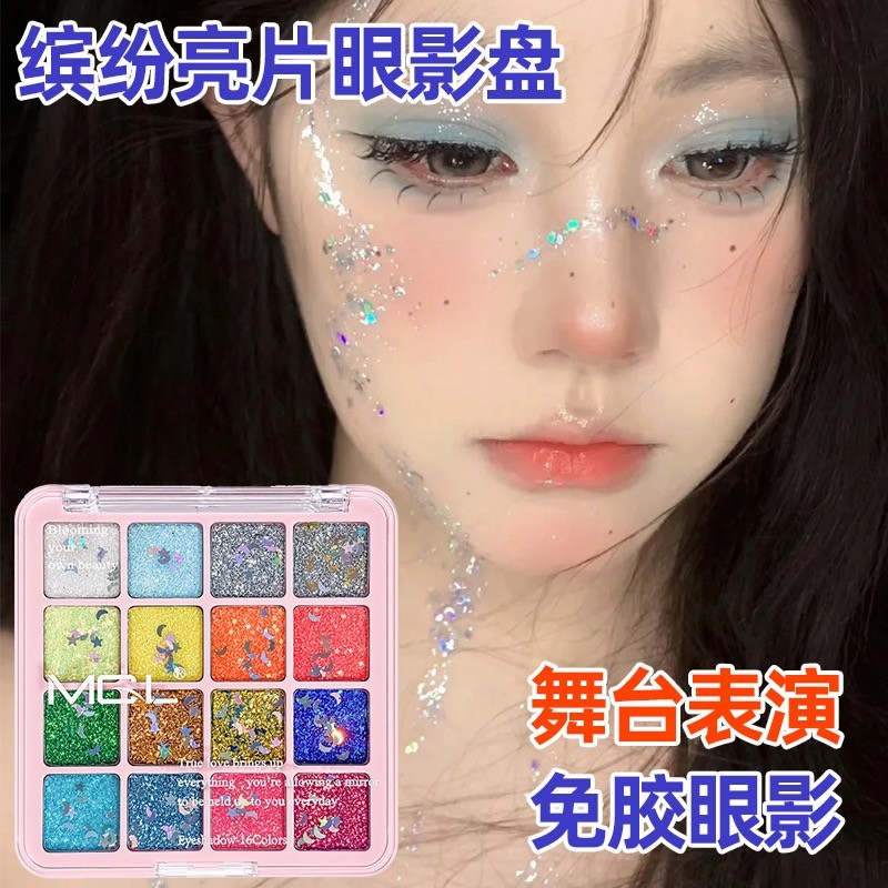 Phong Cách Mới Phấn Mắt Bảng Sequin Đảng Giai Đoạn Ngọc Trai Lấp Lánh Lấp Lánh Hiệu Suất Lấp Trang Đ