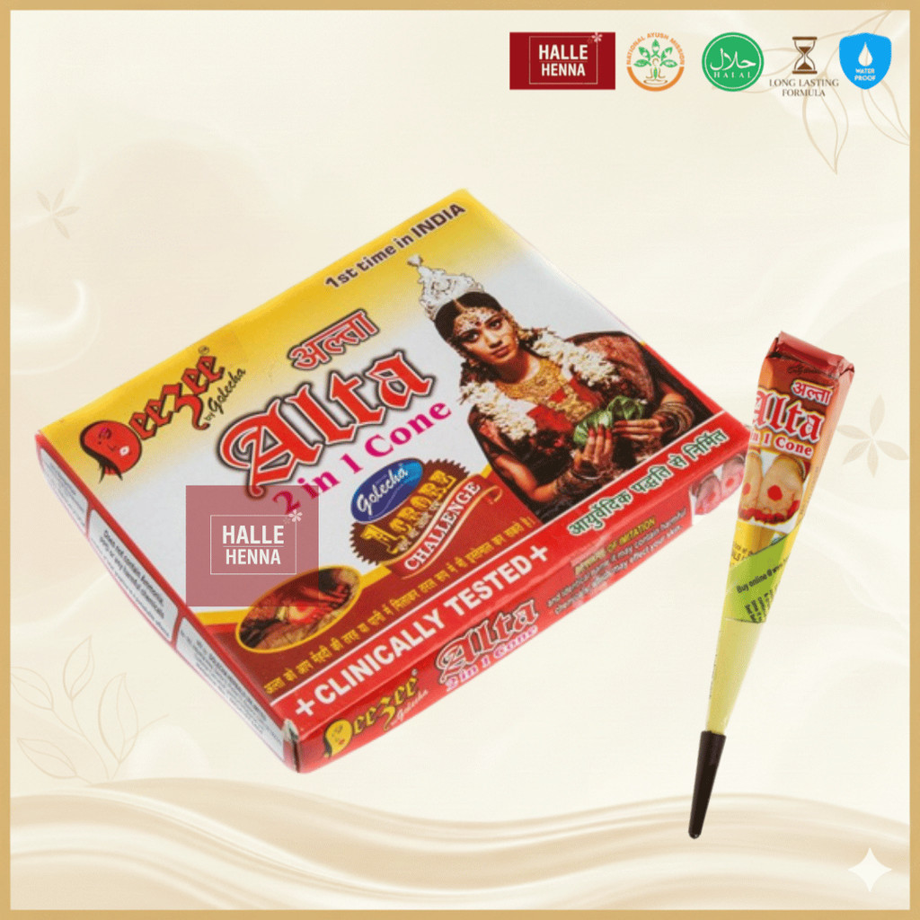 Mực Vẽ Henna GOLECHA Alta Màu Đỏ Hồng Chính Hãng Ấn Độ – Henna Cone Vẽ Mehendi, Body Art