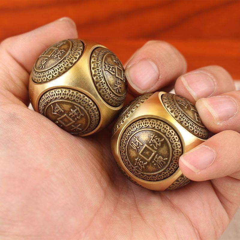 Six-sided spherical brass hand spinner, popular fidget toy, money spinner, new finger exerciser for 