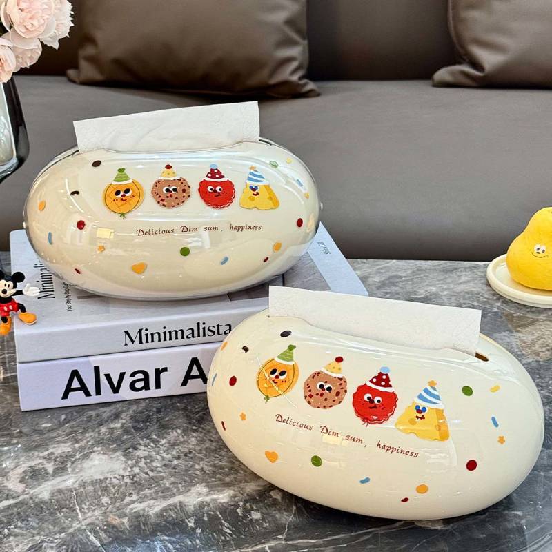 Dopamine Tissue Box Living Room Napkin Box Creative High Sense Desktop End Table Storage Cute Paper 