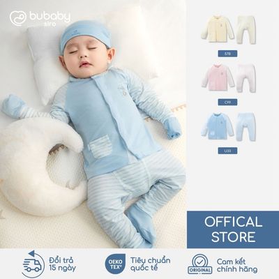 BU Baby Bộ dài tay cài giữa Sweet Puppy vải Siro - N | Quần áo cao cấp mềm mịn | IVS110200