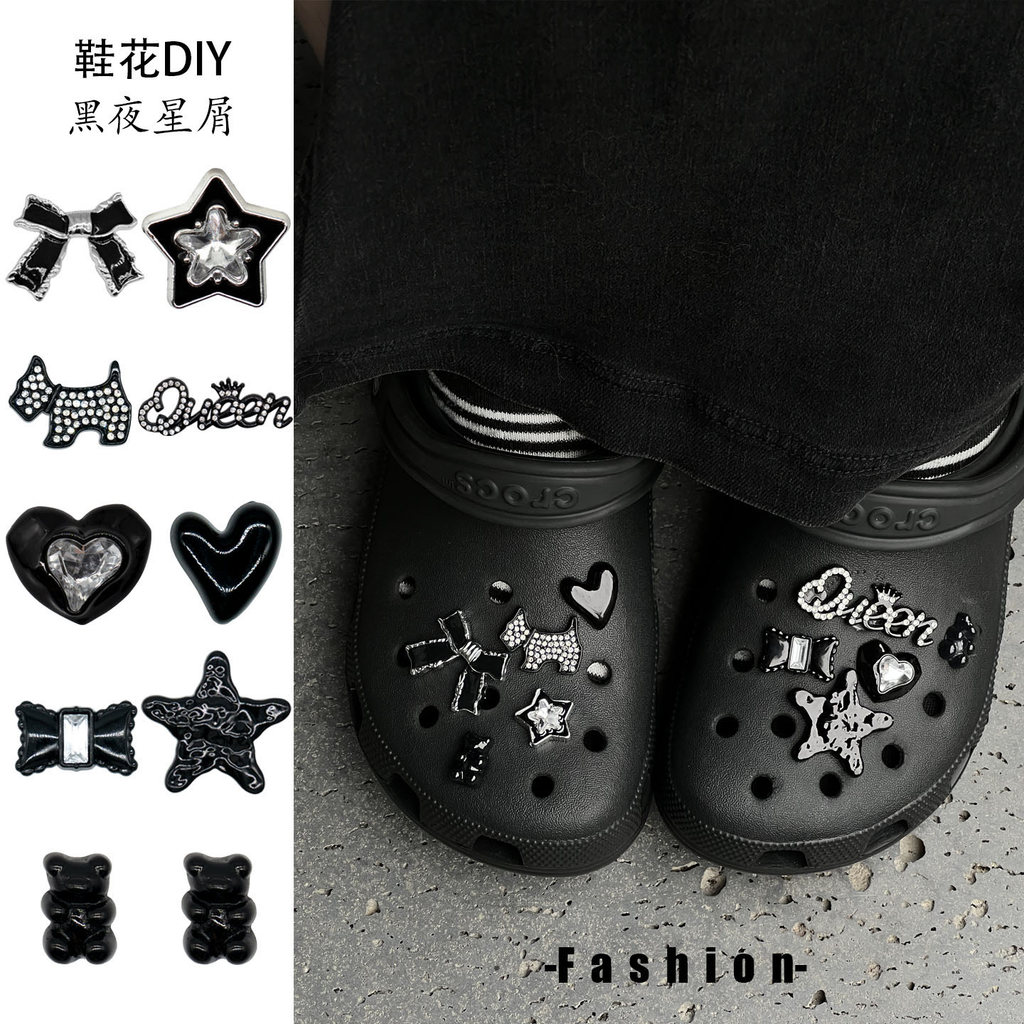 chảm dép crocs charm crocs chữ cái chữ gắn dép crocs Đêm Tối Ngôi Sao Tai Nạn Lỗ Giày Phụ Kiện Tự Là