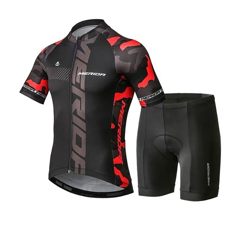 Đen Đỏ Tay Ngắn Đi Xe Đạp Jersey Phù Hợp Với Xe Đạp Leo Núi Quần Áo Tour de France Team Edition Đi X