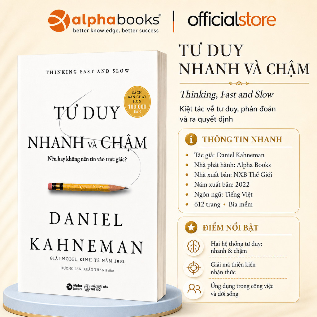 Sách - Tư Duy Nhanh Và Chậm - Thinking fast and slow - Daniel Kahneman (Alpha Books)