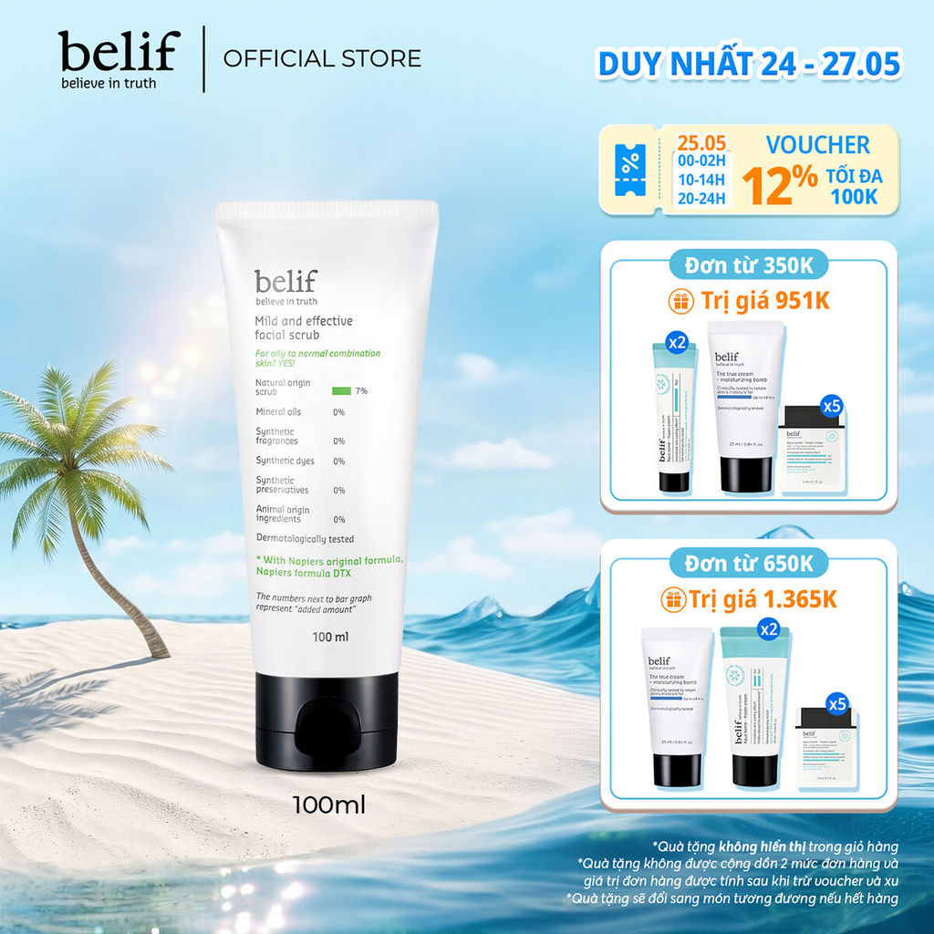 [belif Official] Tẩy tế bào chết thảo dược belif Mild And Effective Facial Scrub 100ml