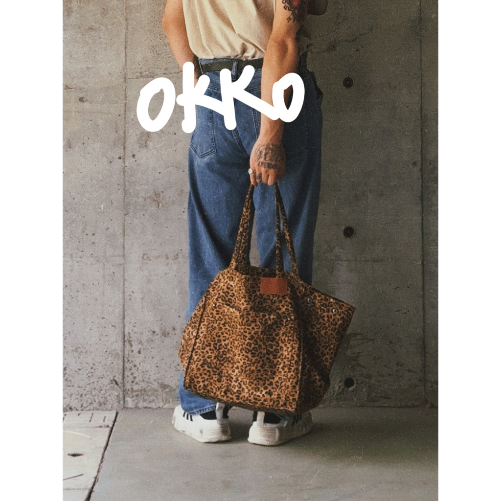 OKKO Mùa Hè Dung Tích Lớn Đi Lại Da Báo Cao Cấp In Túi Tote Nữ 24 Phong Cách Mới Retro Nâu Đeo Vai T