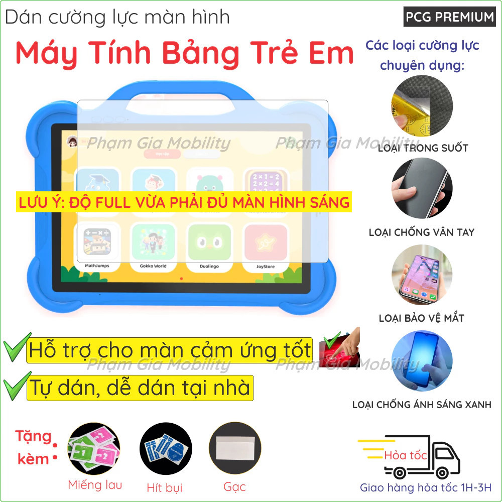 Dán cường lực màn hình tablet, máy tính bảng học tập trẻ em cho các dòng Winny K11 K13 K15 K18 Plus 