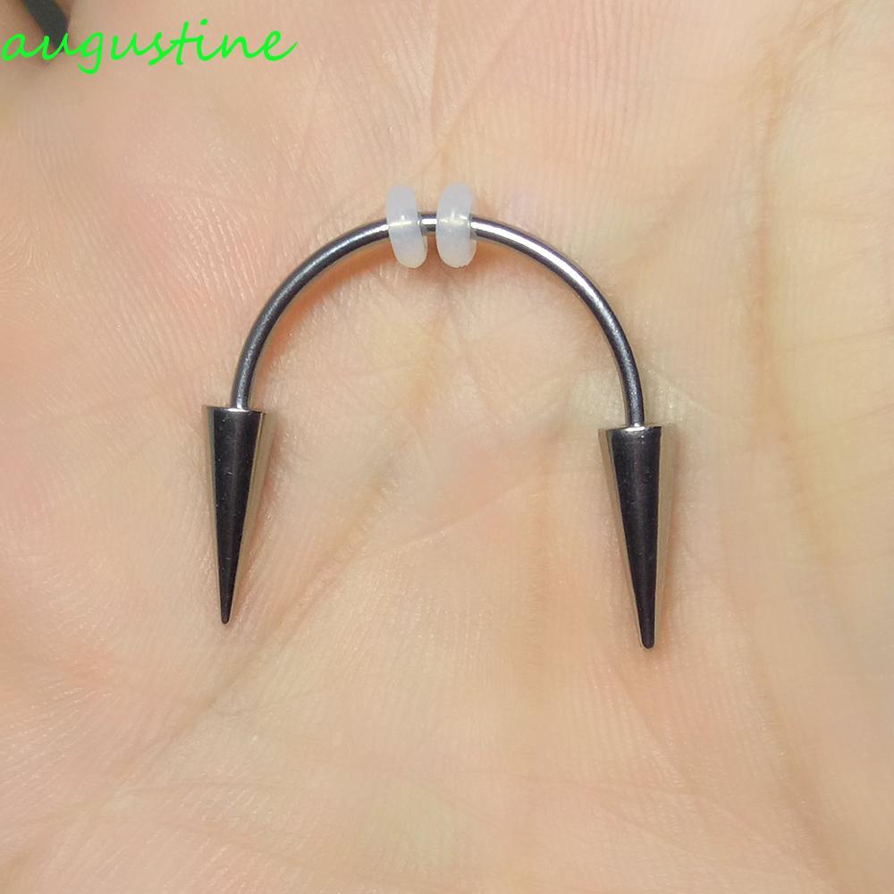 AUGUSTINE Đâm Miệng Vòng Mát BCR Septum Giả Septum Piering Body Trang Sức Thép Không Gỉ