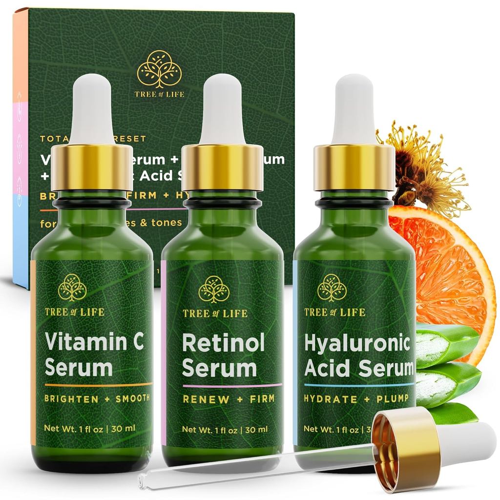 Bộ Serum Tree of Life Fae - itamin, Retinol & Hyaluroni Hỗ trợ làm sáng da, săn chắc & dưỡng ẩm - Bộ