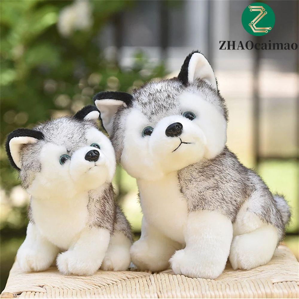 ZHAOCAIMAO Husky Chó Sang Trọng Đồ Chơi Cho Bé Gái Mô Phỏng Husky Con Chó Con Đồ Chơi Trẻ Em Mềm Chó