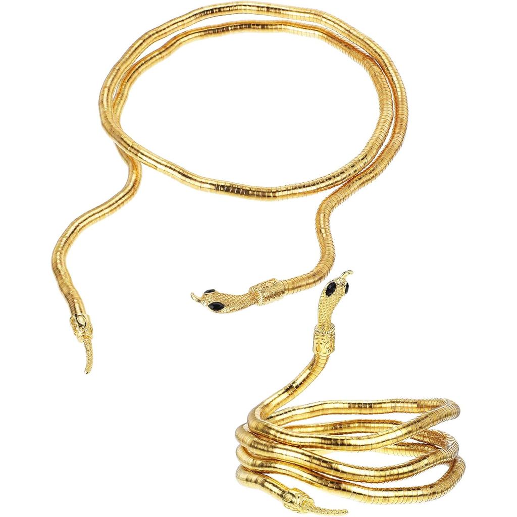 Fumete 2 Chiếc Rắn Vòng Tay Cho Medusa Cosplay Vàng Trang Sức Nữ Rắn Vòng Cổ Medusa Trang Phục Phụ K