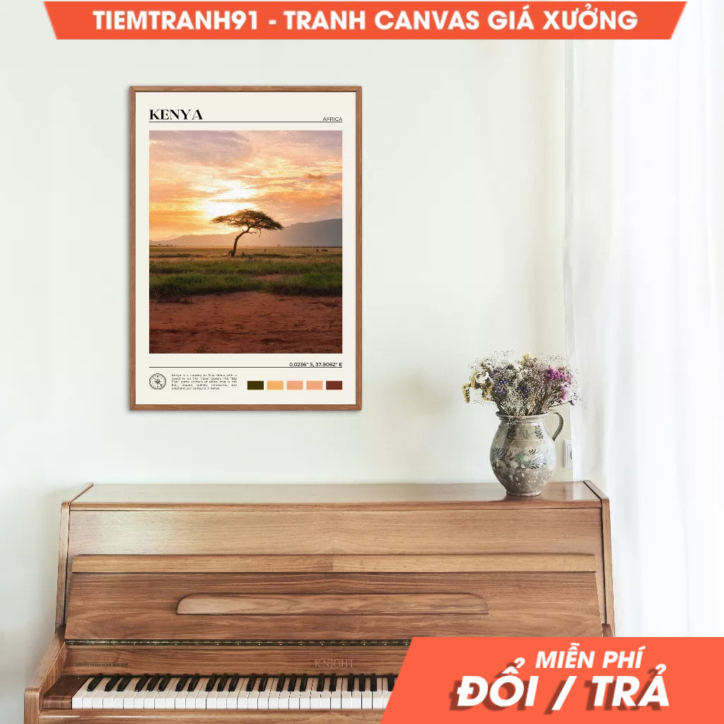 Tranh treo tường, Oil Paint, Kenya Wall Art, Kenya Poster, Kenya Photo, Kenya Wall Decor, Africa Pos