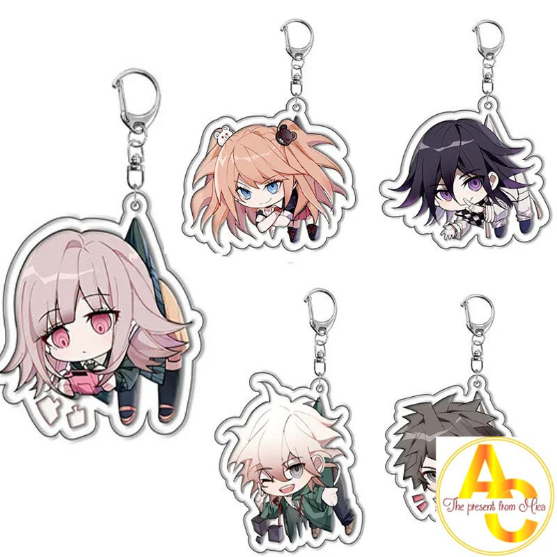 Danganronpa Hai Mặt Acrylic Móc Khóa Anime Trò Chơi Nhân Vật Nanami ChiaKi Nagito Komaeda
