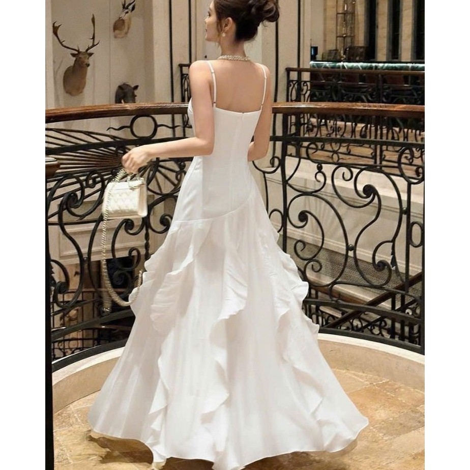 L'Amour Boutique DP15 ĐẦM PHI 2 DÂY BÈO TUA RUA