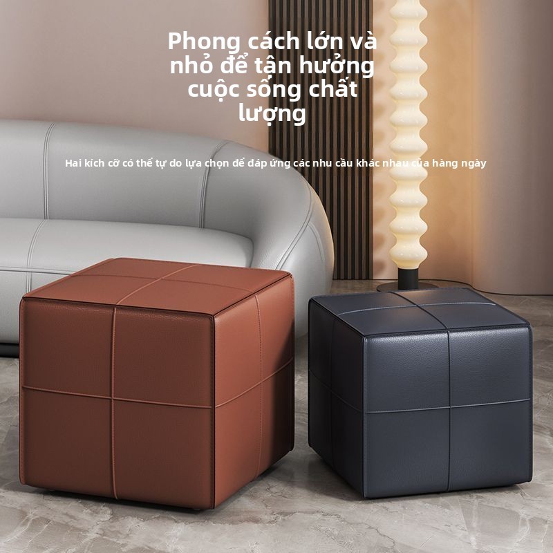 Ghế Đẩu Thay Giày Túi Mềm Gia Dụng, Ghế Đẩu Thấp Trang Trí Phòng,Ghế Hình Khối Rubik Sang Trọng Nhẹ