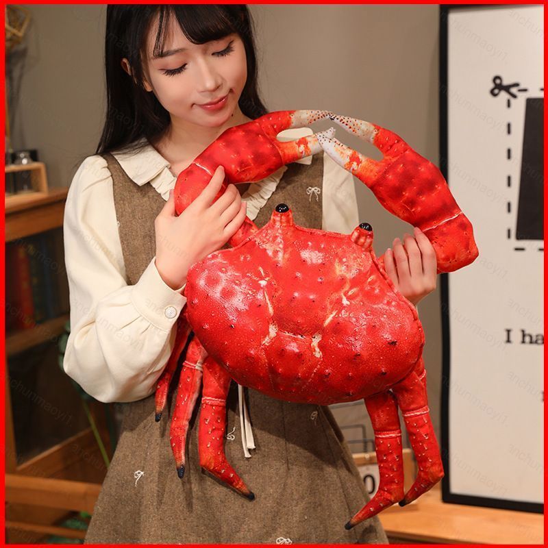 DC1 Thực Tế Cua Plushie Sang Trọng Búp Bê Biển Cua Tuyết Cua Vua Gối Mềm Trang Trí