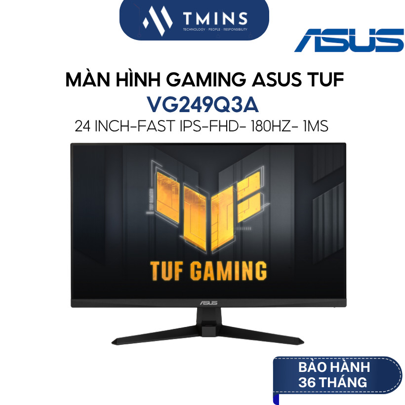 Màn Hình Gaming Asus TUF VG249Q3A (24 Inch/ Full HD/ 180Hz/ FreeSync/ 1ms GTG) - Hàng chính hãng bảo