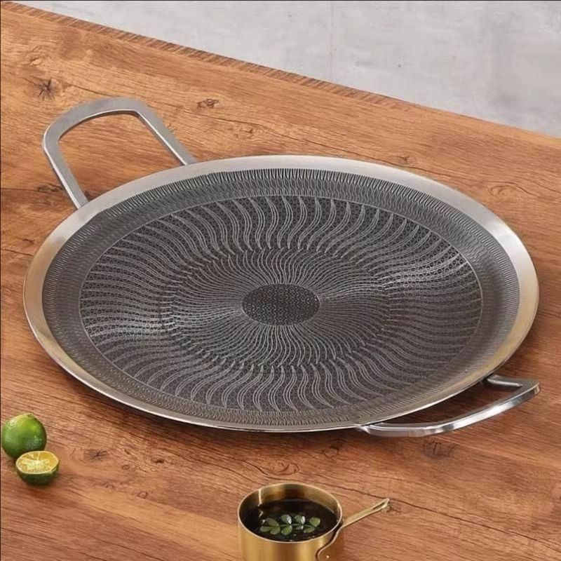 [Chảo nướng 316L] Chảo nướng bằng thép không gỉ 316L Chảo chống dính Chảo nướng Bếp Gas Mở ngọn lửa 