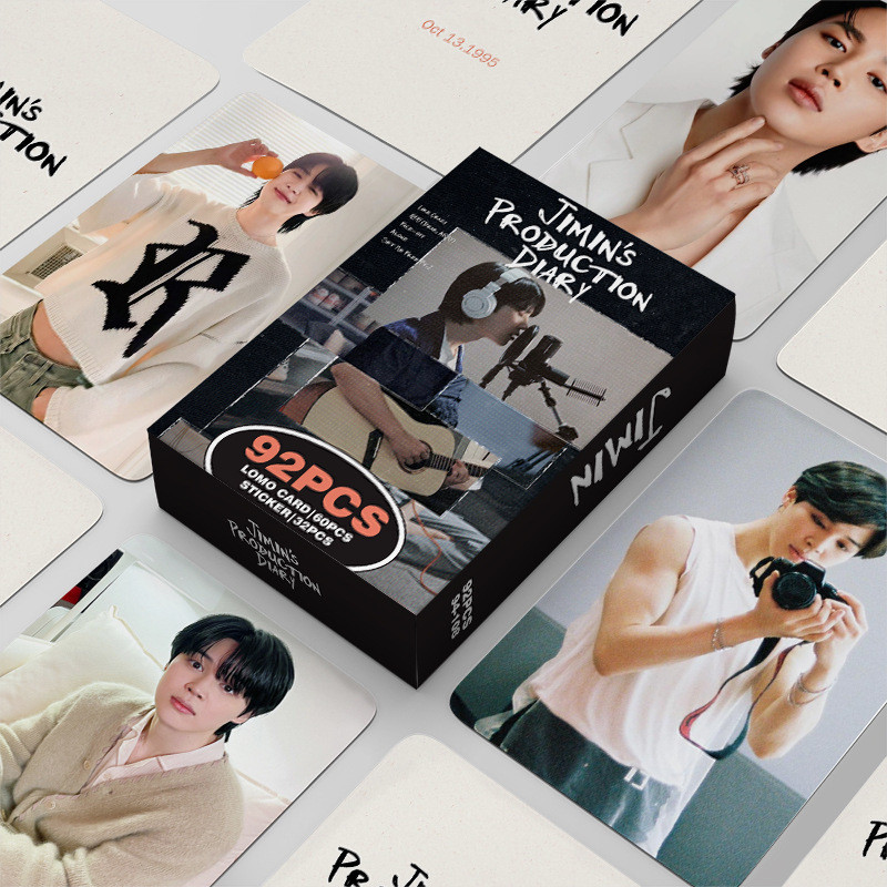 Set 60 lomo card và 32 sticker Jimin Production Diary 2026