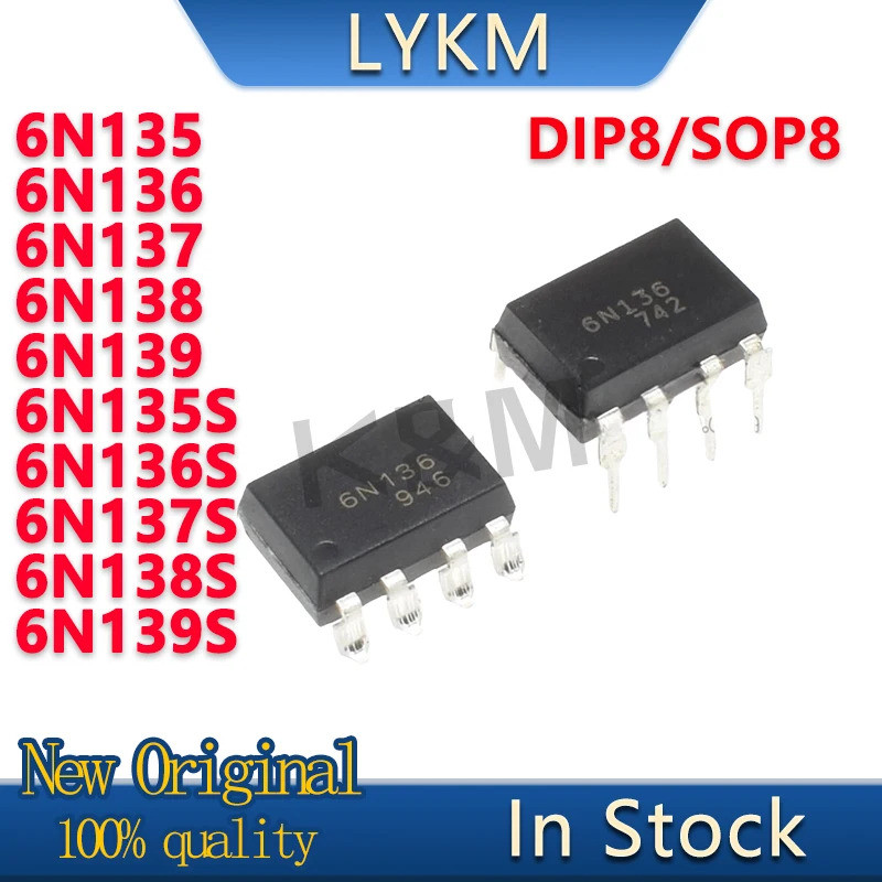 5 Chiếc Mới 6N135 6N136 6N137 6N138 6N139 DIP 6N135S 6N136S 6N137S 6N138S 6N139S SOP photocoupler Cò
