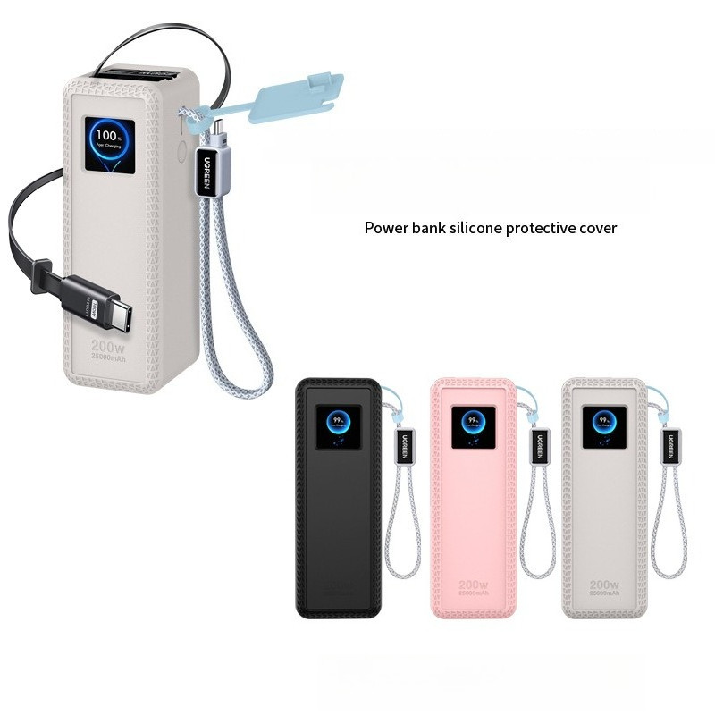 Vỏ silicon mềm màu trơn cho UGREEN PB728 Nexode 200W 25000mAh Power Bank Vỏ bảo vệ chống sốc