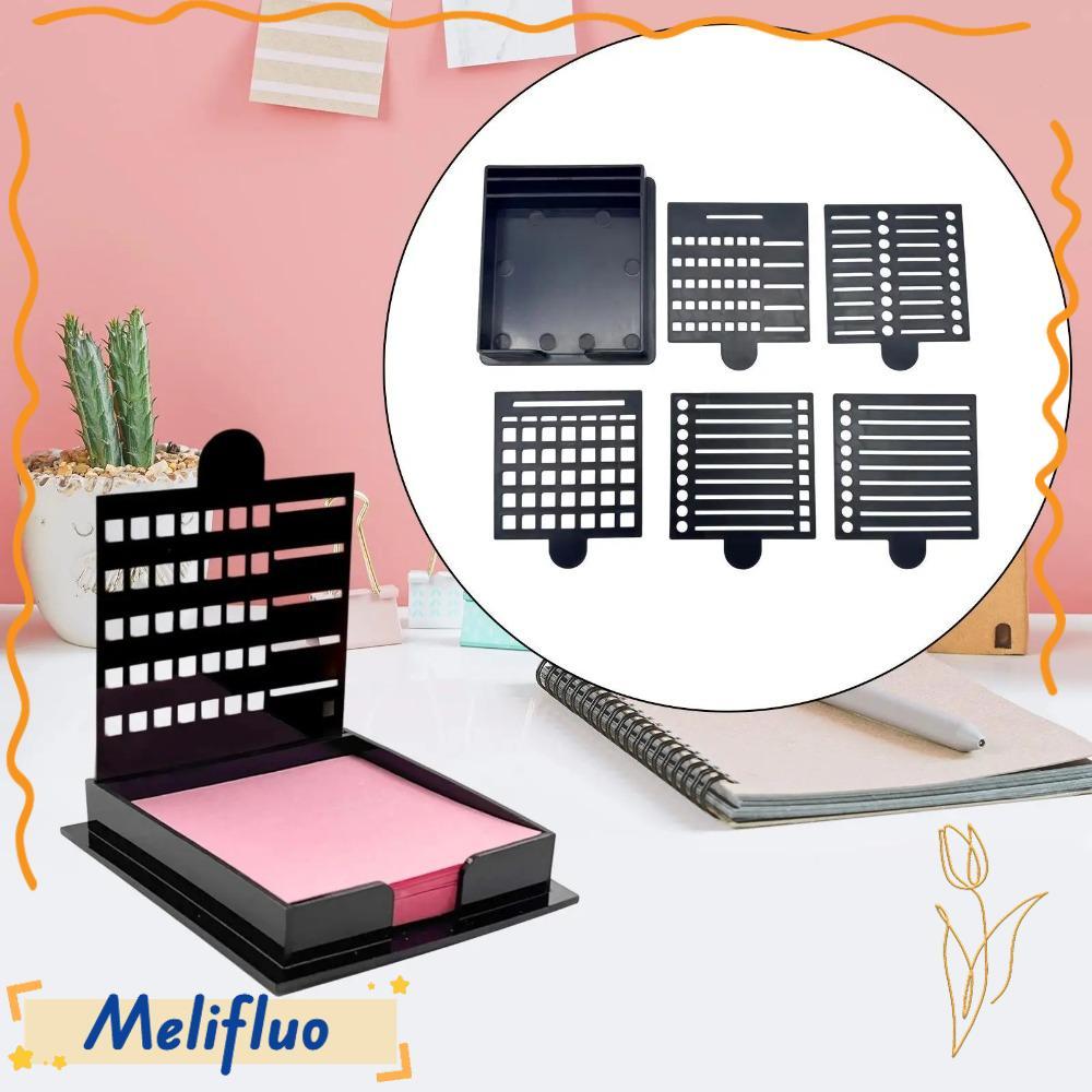 MELIFLUO Sticky Note Stencil, Sticky Note Storage Tools Dispenser Sticky Note Holder Set, với năm mẫ