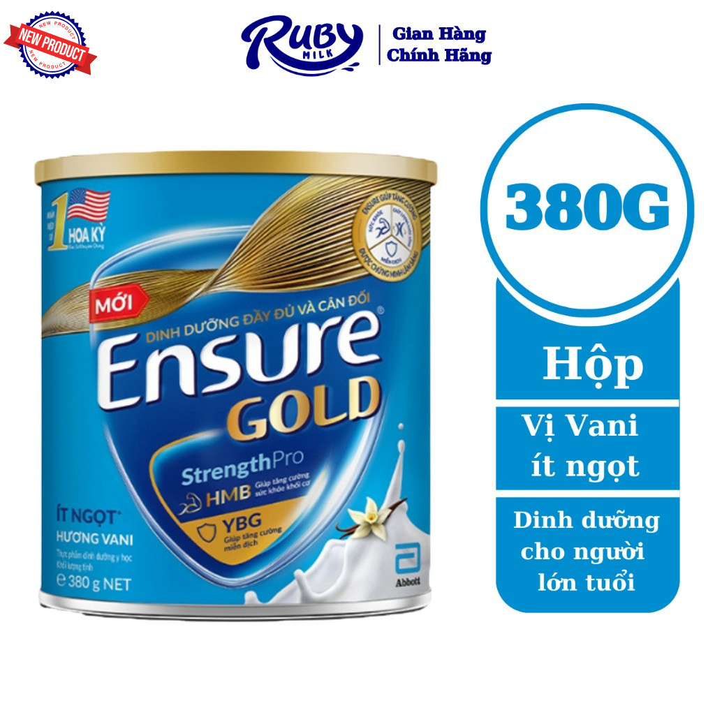 Sữa bột Ensure Gold Abbott ít ngọt (HMB) 380g