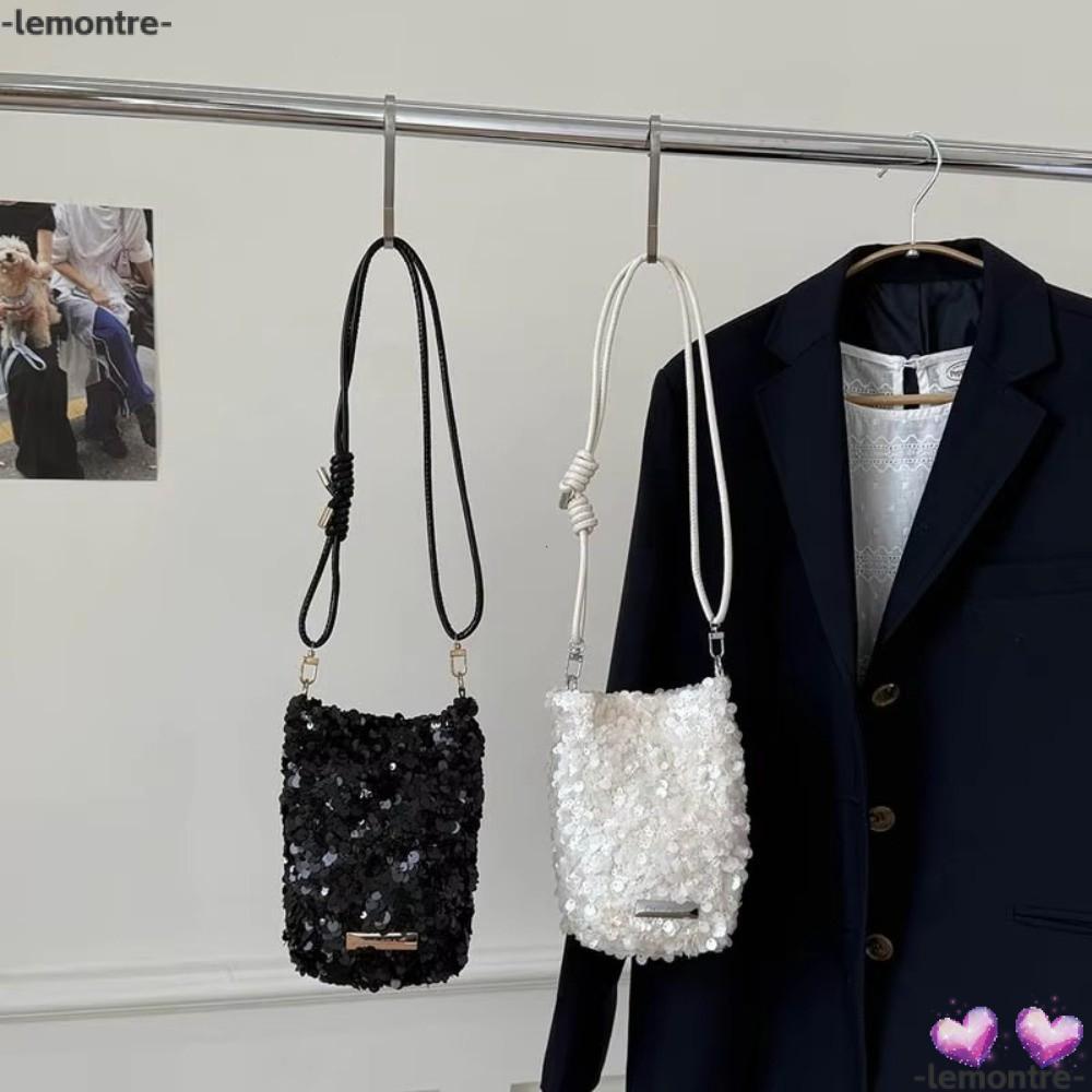 Túi đeo chéo LEMONTRE, Túi đeo vai Mini sequin thiết kế Bling Bling Bling, Túi xách và ví dự tiệc bu