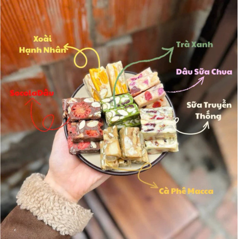Kẹo Nougat Hạnh Phúc – Hương Vị Hỗn Hợp Bông Tuyết Nougat Snack (Sữa Mềm Nougat Bites)