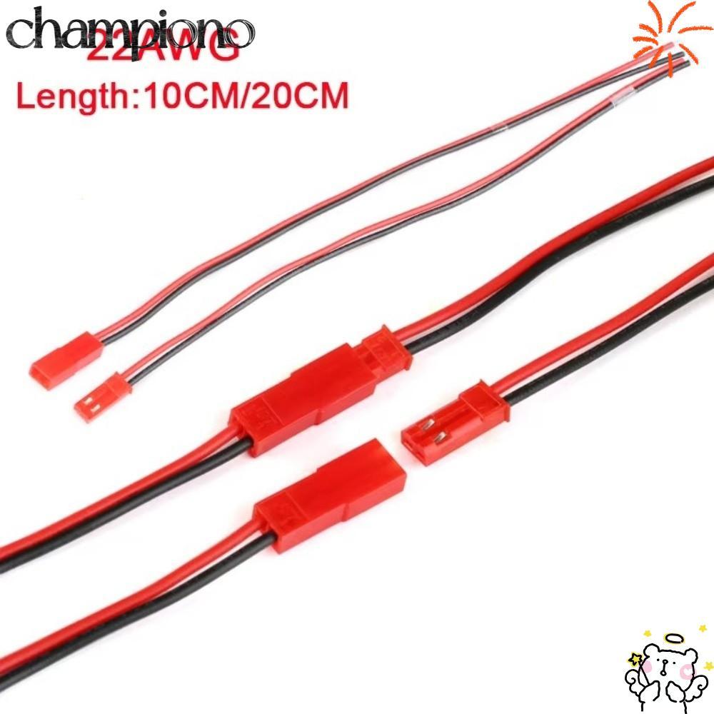 CHAMPIONO 10 Cặp Cáp Kết Nối JST, 22AWG Đồng 2 Pin JST 2 Pin Thiết Bị Đầu Cuối Dây, Chịu Nhiệt Dễ Hà