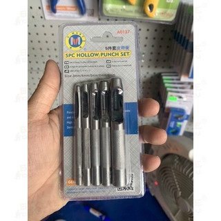 Bộ đục lỗ chuyên dụng C-MART A0137 5 cây đục lỗ tròn trên da, đột lỗ thắt lưng, vải, ron cao su đột lỗ gioăng cao su