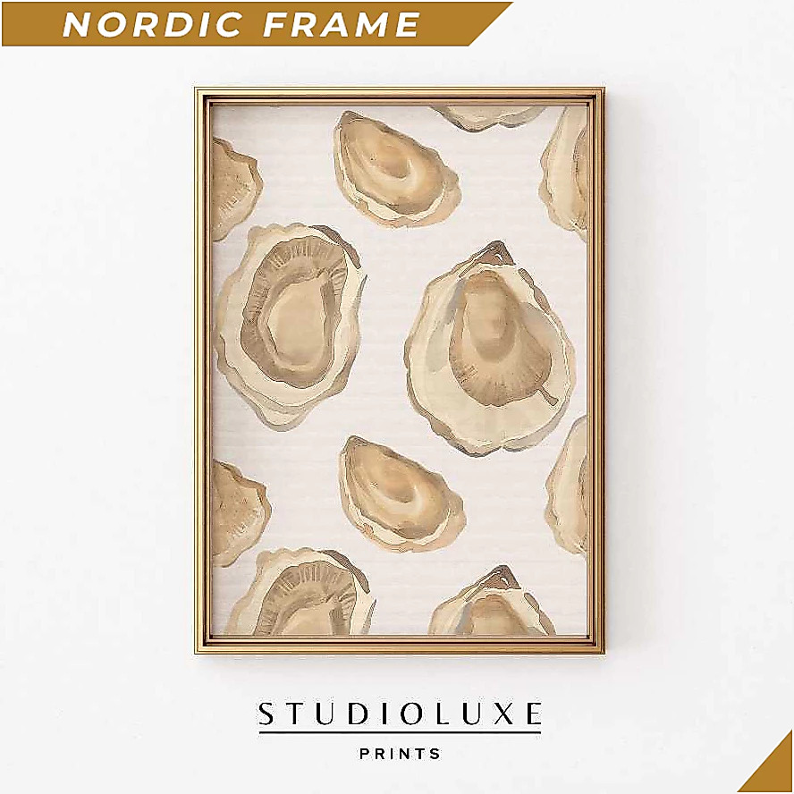 Tranh treo tường, Oysters Watercolor Print Coastal Kitchen Wall Art (Digital Download) 1