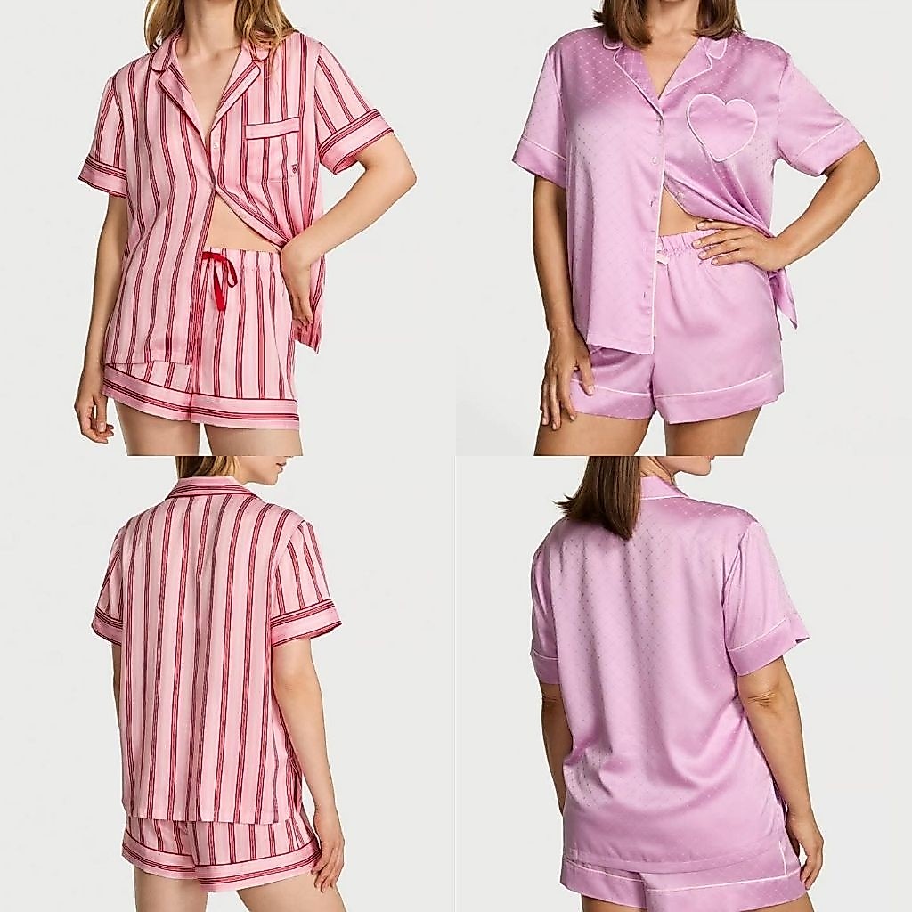 Victoria's Secret pijama, đồ ngủ set ngắn, auth chính hãng