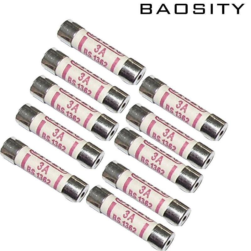 10x Cầu Chì Gốm Cầu Chì Ống BS1362 3A Phích Cắm Anh Cho Nhạc Cụ Vạn Năng