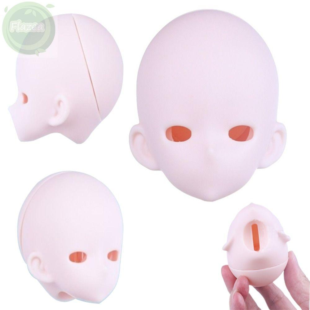 FLAZEA 1 / 4 BJD Anime Headsculpting, PVC Openable Bjd Baby Head, Không Trang Điểm Da Trắng Phong Cá
