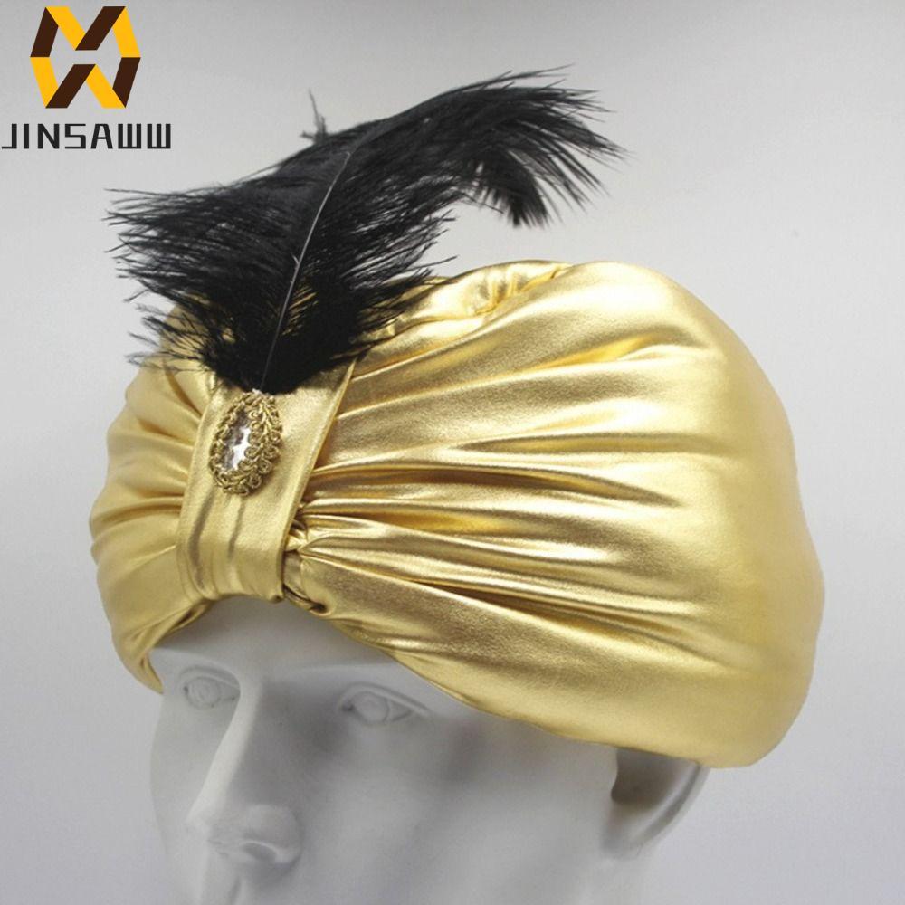 JENIFERDZ Ấn Độ Xếp Ly Mũ, Dân Tộc Mặc Quần Áo Xếp Ly Ả Rập, Mũ Dân Tộc Cosplay Đầu Quấn Mũ Ả Rập Tr