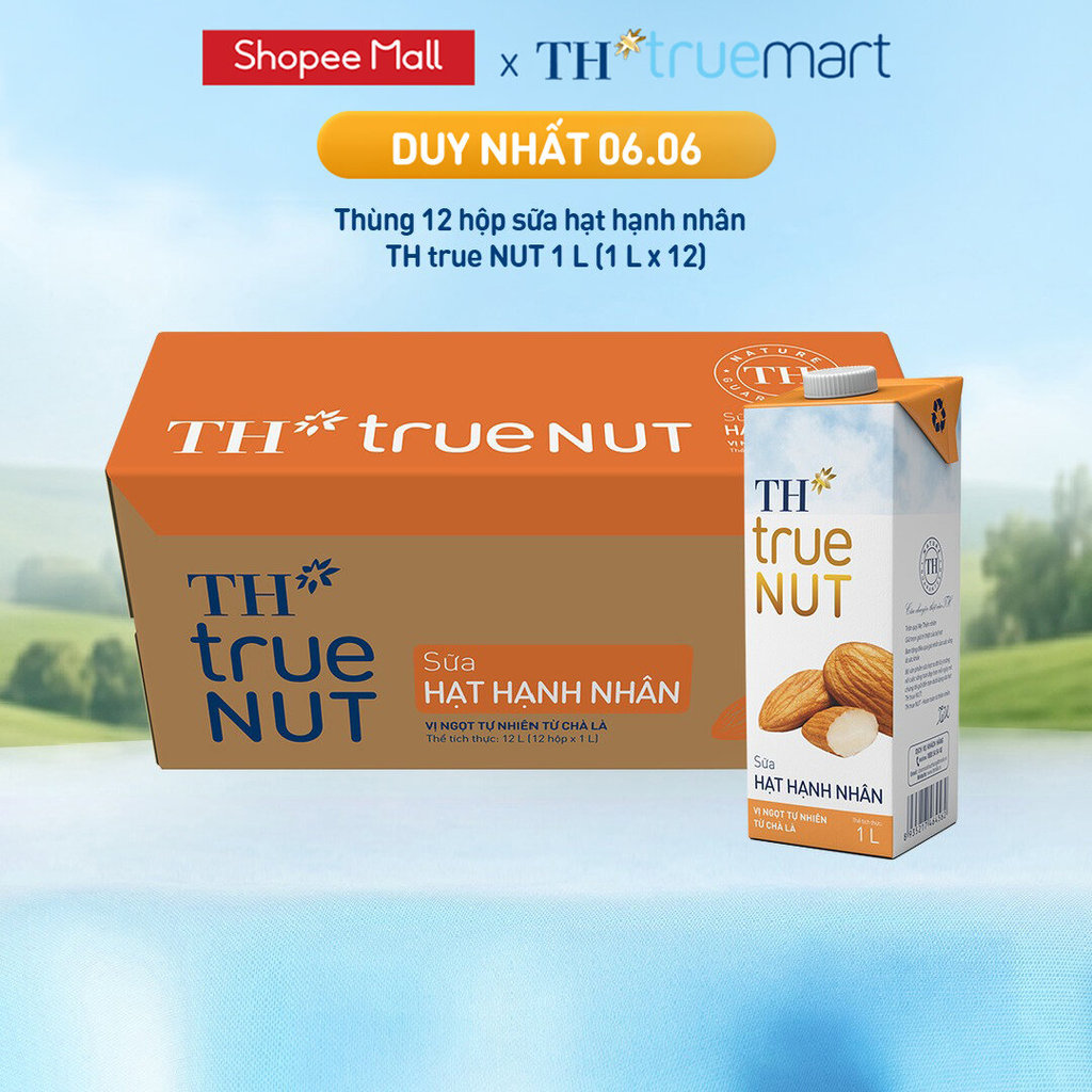 Thùng Sữa Hạt Hạnh Nhân TH true NUT milk 1L (12 Hộp)