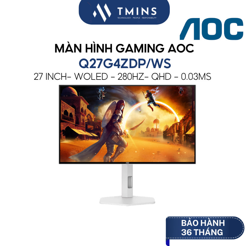 Màn Hình Gaming AOC Q27G4ZDP/WS (27inch/ QHD/ 280Hz/ WOLED/ 0.03ms) - Hàng chính hãng