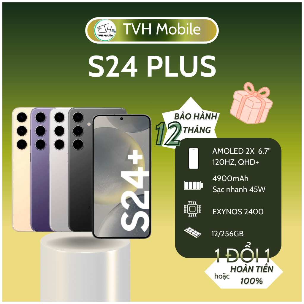 SS S24PLUS ram 12/256GB, chip exynos 2400 mượt mà, bản quốc tế Hàn 2sim, bảo hành 1 đổi 1 - TVH Mobi