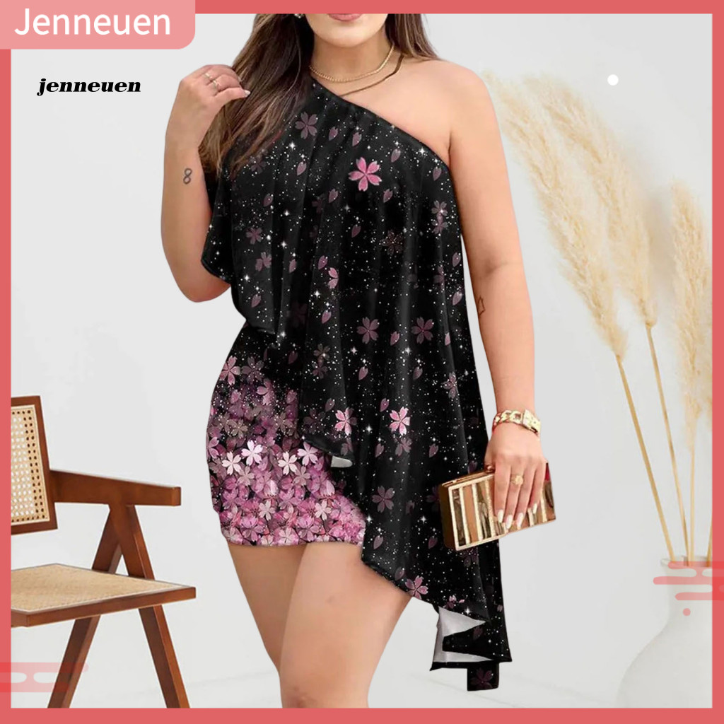 JEN Mini Dress Thoáng Khí Xù Bodycon Nữ Đầm Tiệc Cocktail